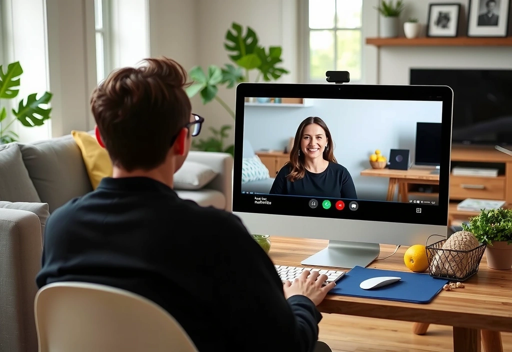 Obrázek online video hovoru s nutriologem